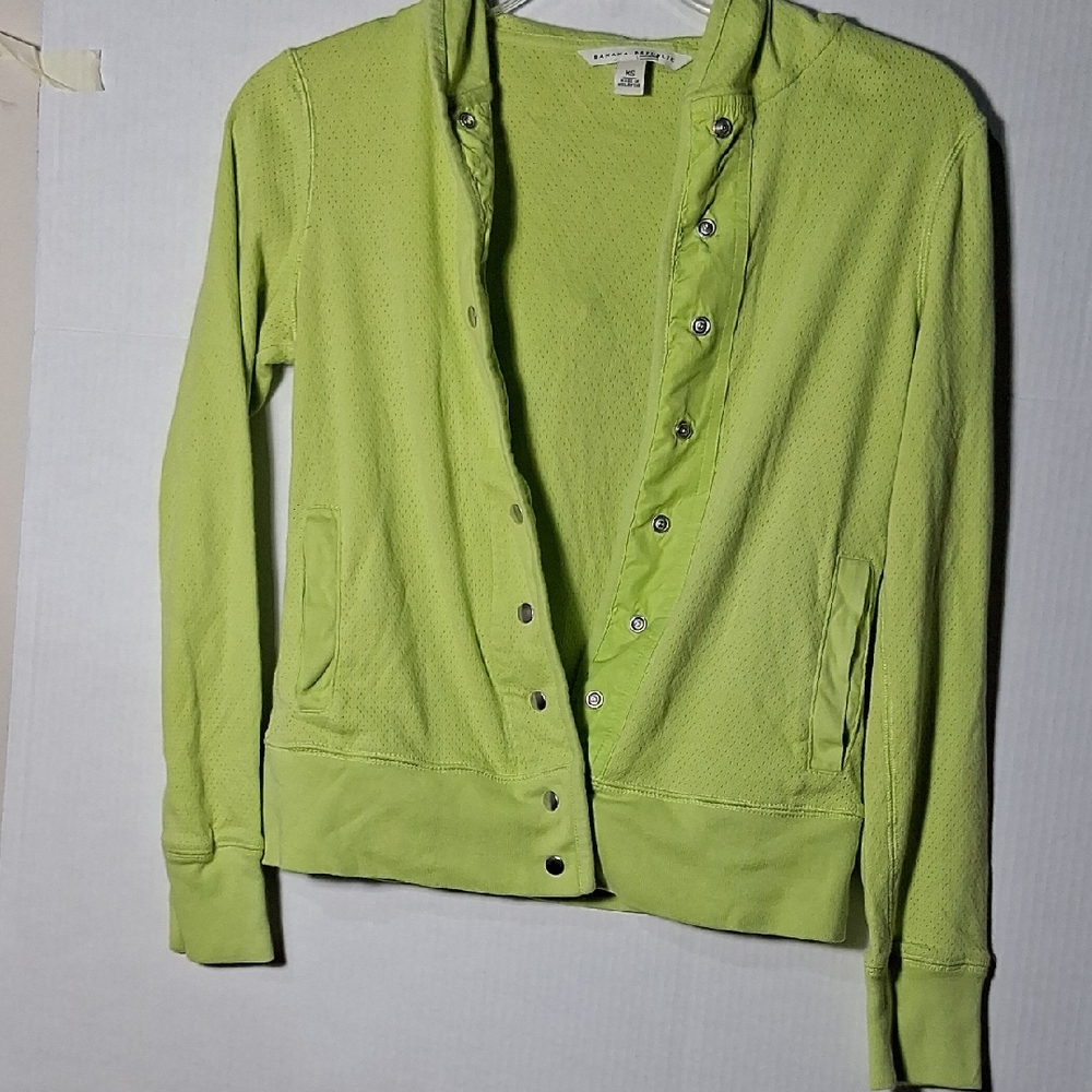 White House Black Market Lime Green Jean Jacket